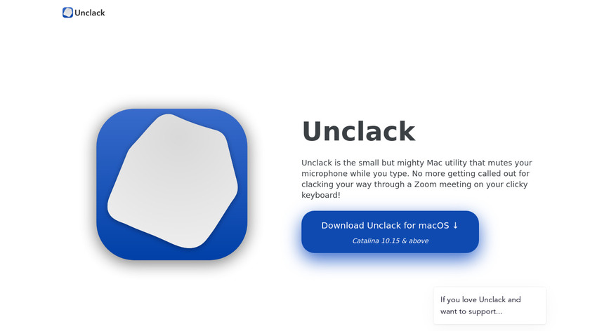 Unclack for macOS Landing Page