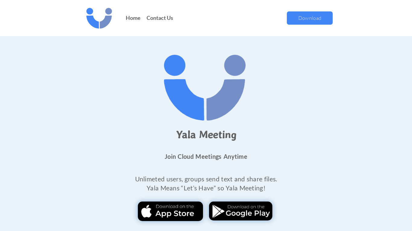 Yala Meeting Landing page