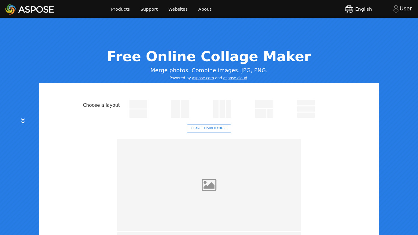 Aspose Collage Maker Landing page