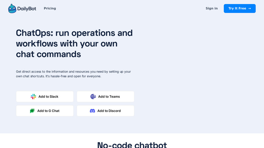 Chatbot Commands by DailyBot Landing Page
