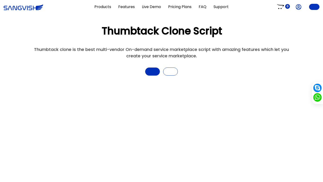 Migrateshop Thumbtack Clone Landing page