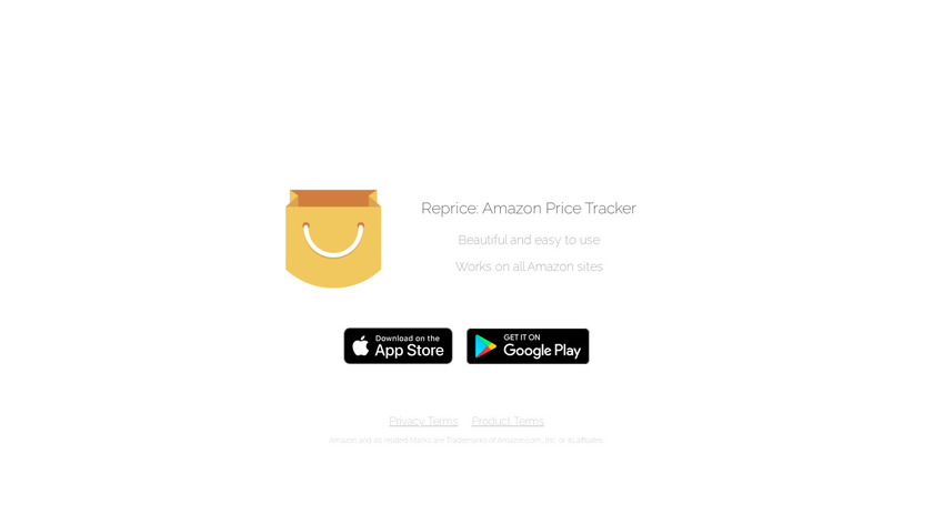Reprice Tracker App Landing Page