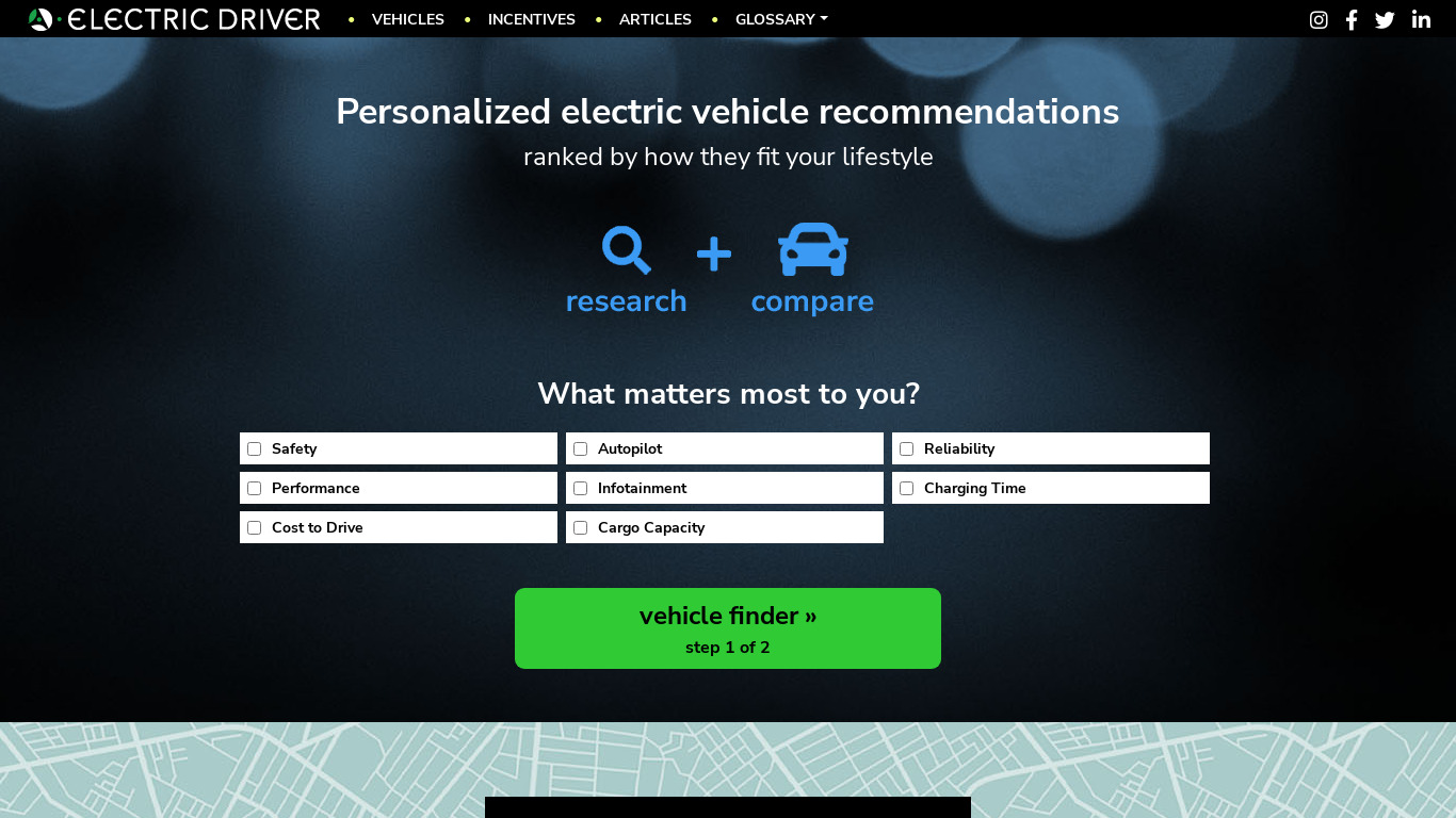 Electric Driver Landing page