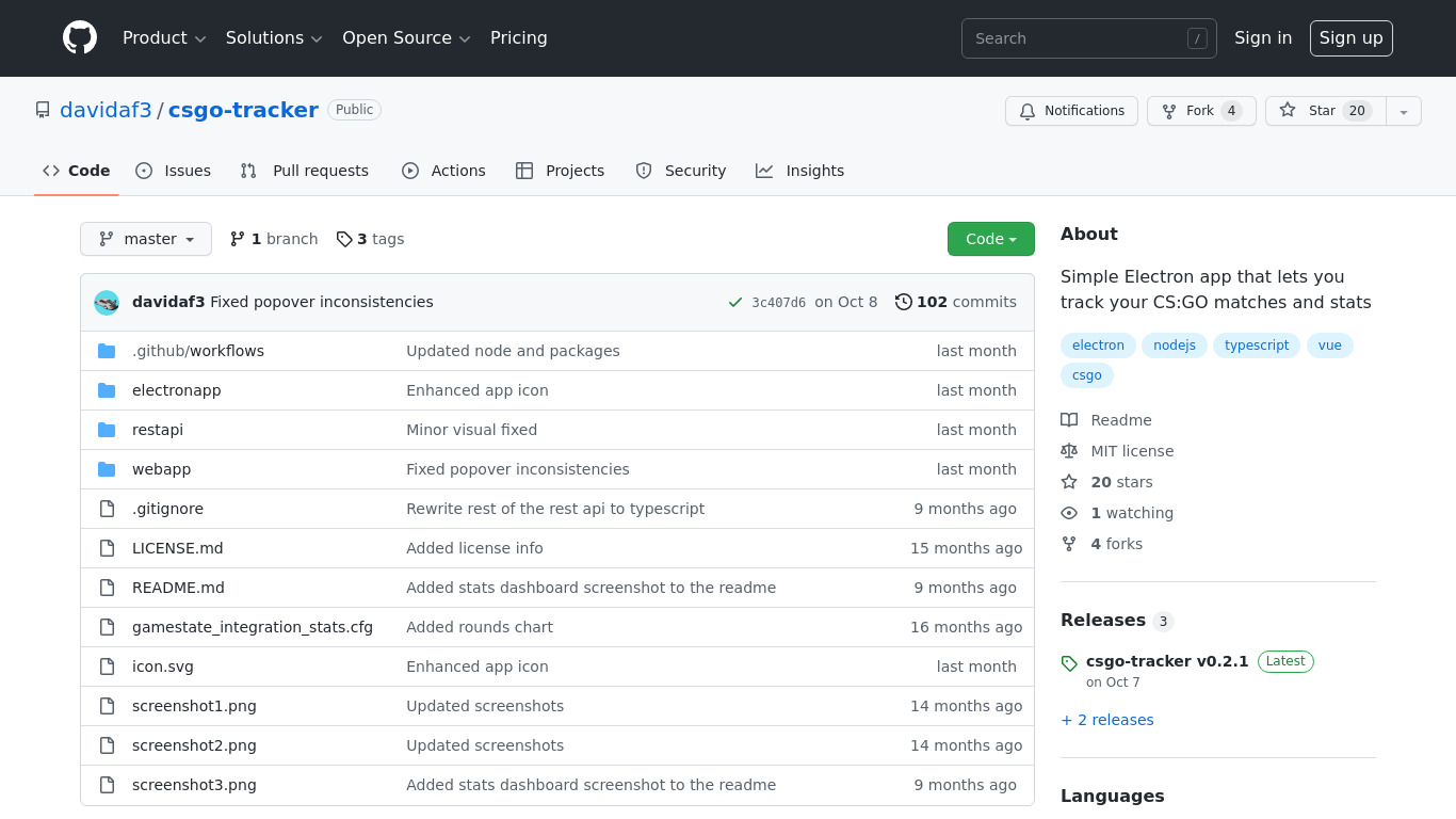csgo-tracker Landing page
