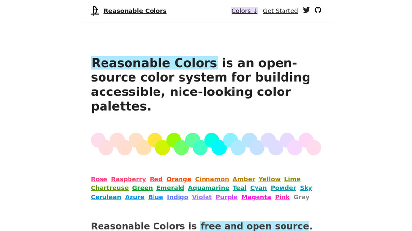 Reasonable Colors Landing Page
