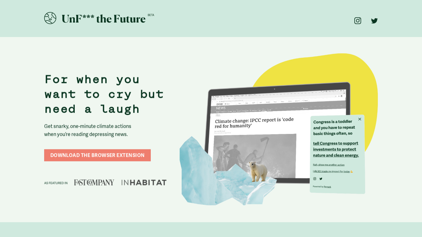 UnFuck the Future Landing page