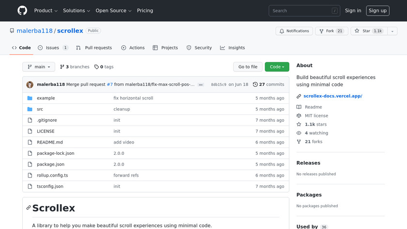 Scrollex Landing Page