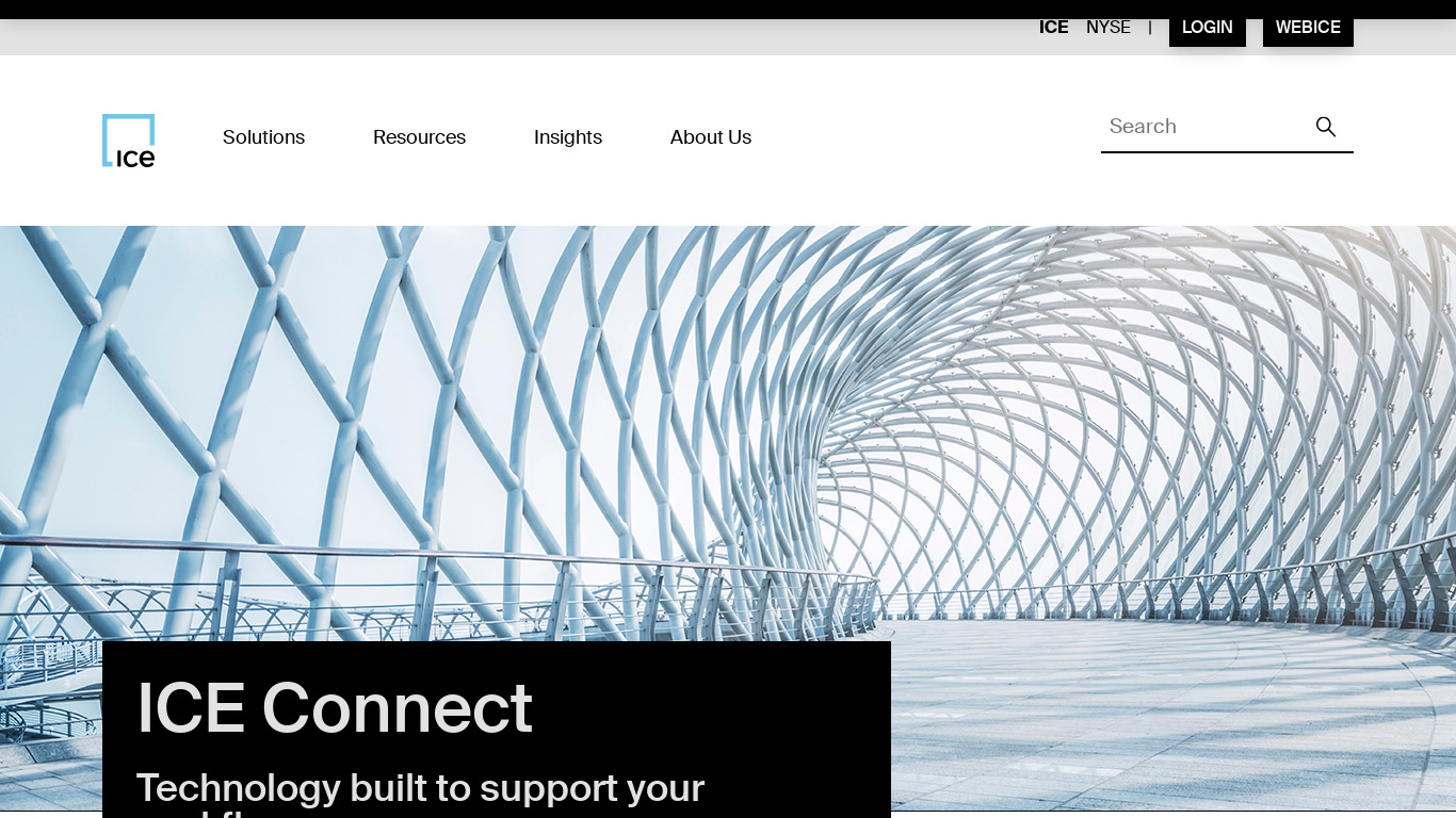 ICE Connect Landing page