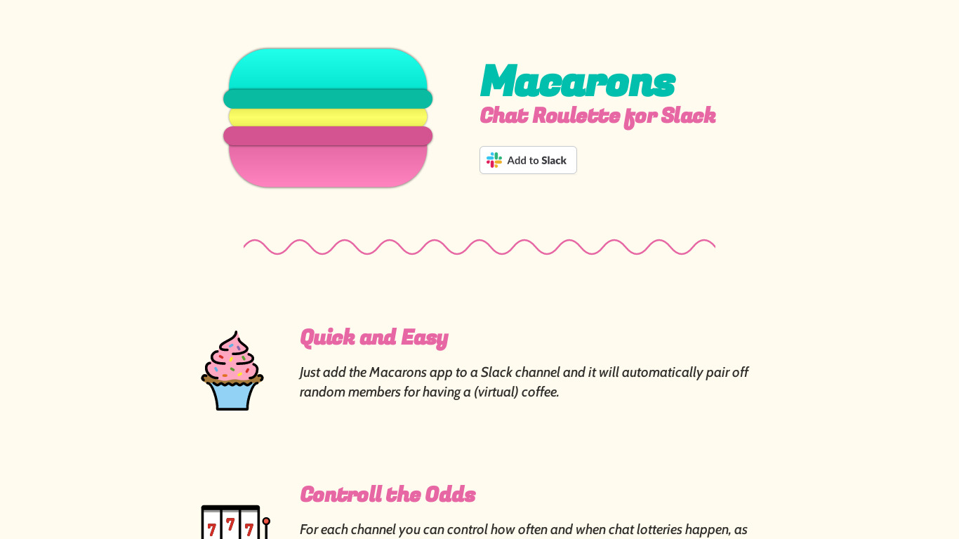 Macarons Landing page