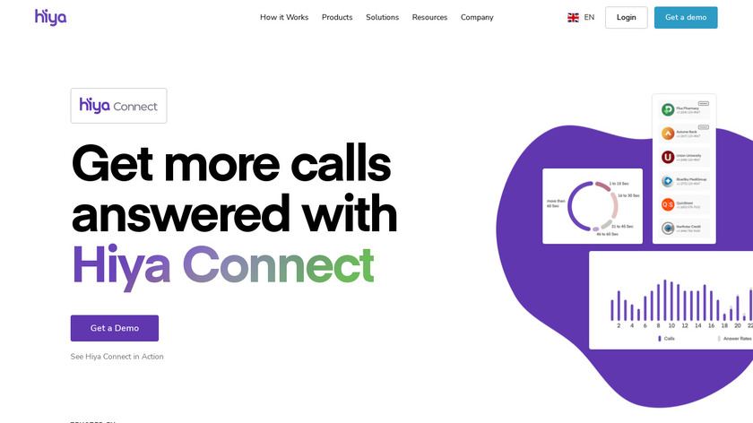 Hiya Connect Landing Page