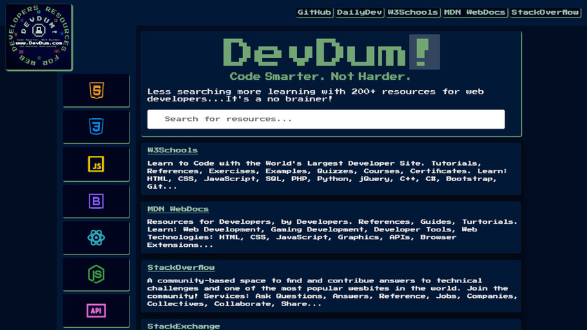 DevDum! Landing Page