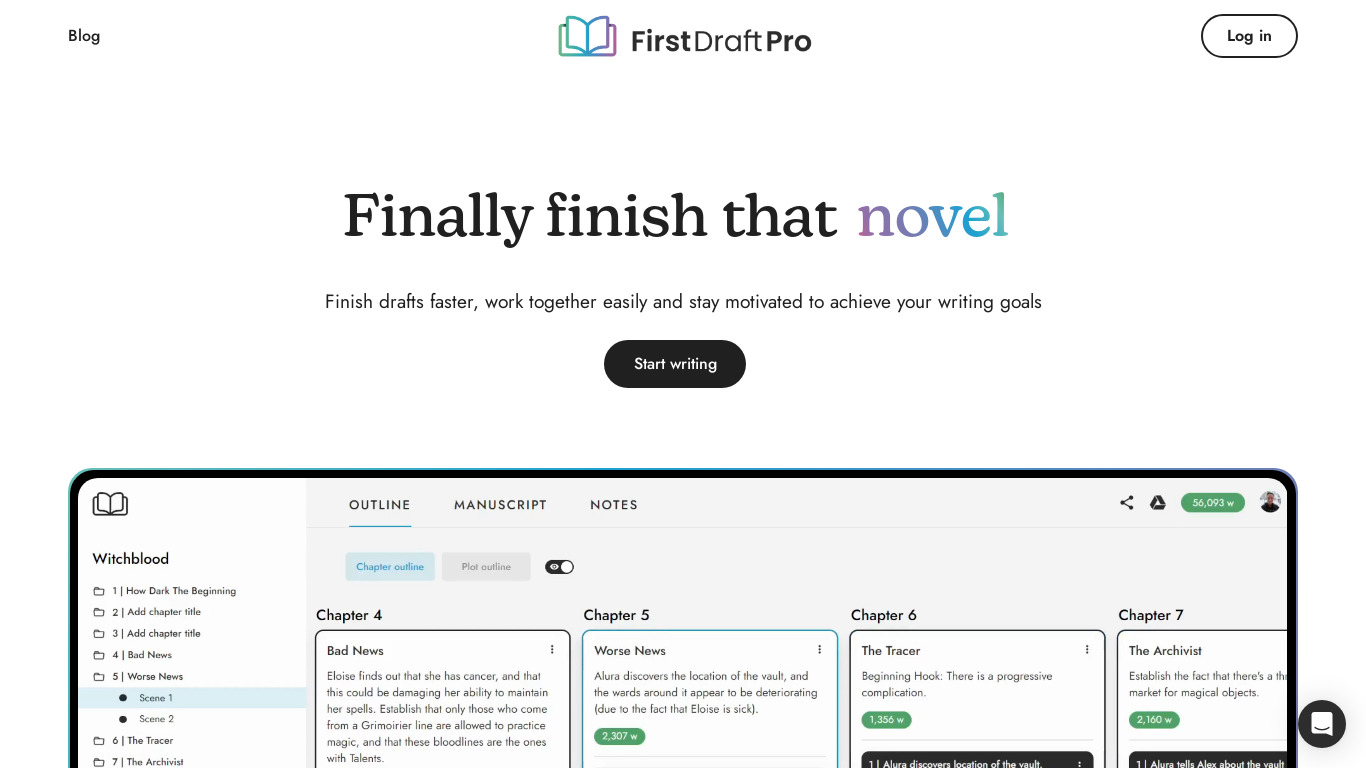 First Draft Pro Landing page