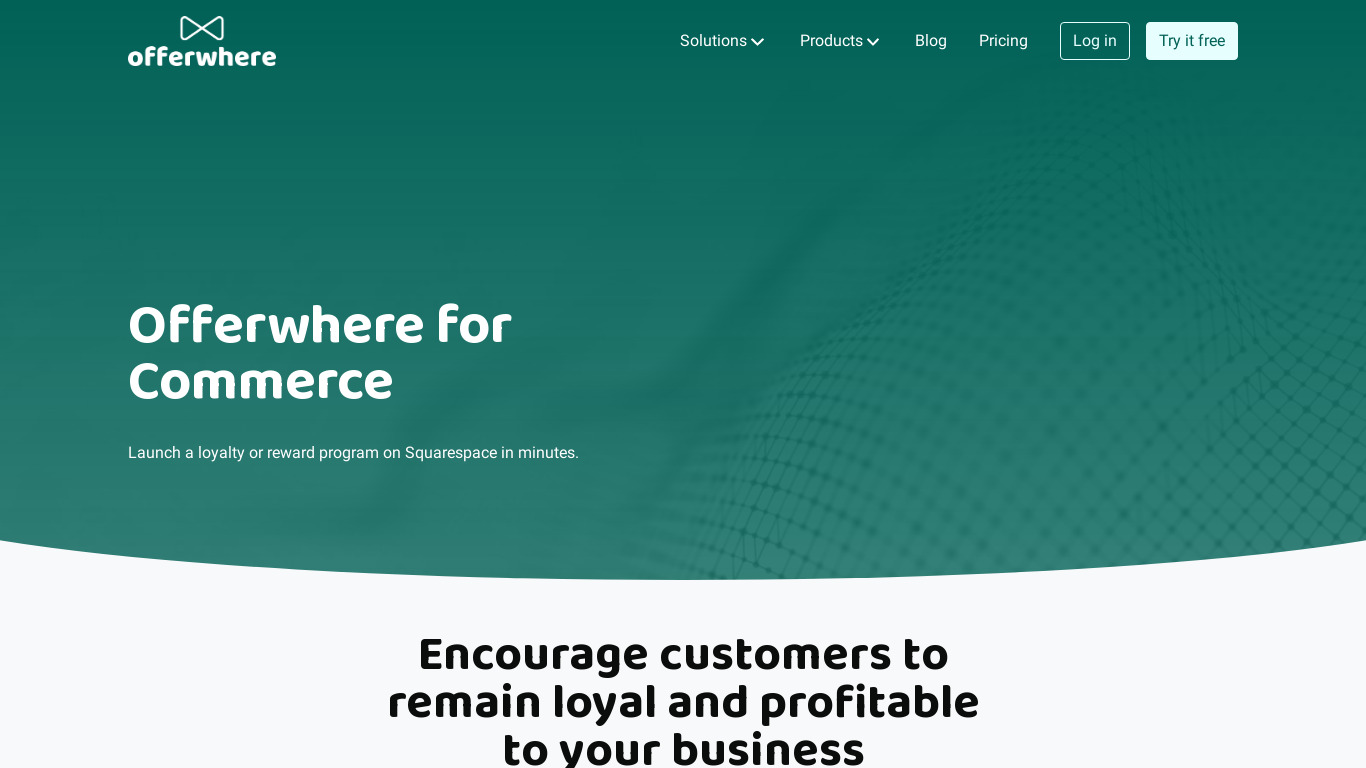 Offerwhere for Commerce Landing page