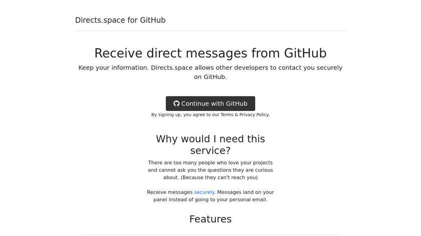 Directs Space Landing Page