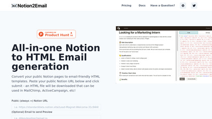 Notion2Email screenshot