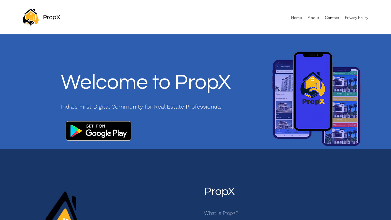 PropX Landing page