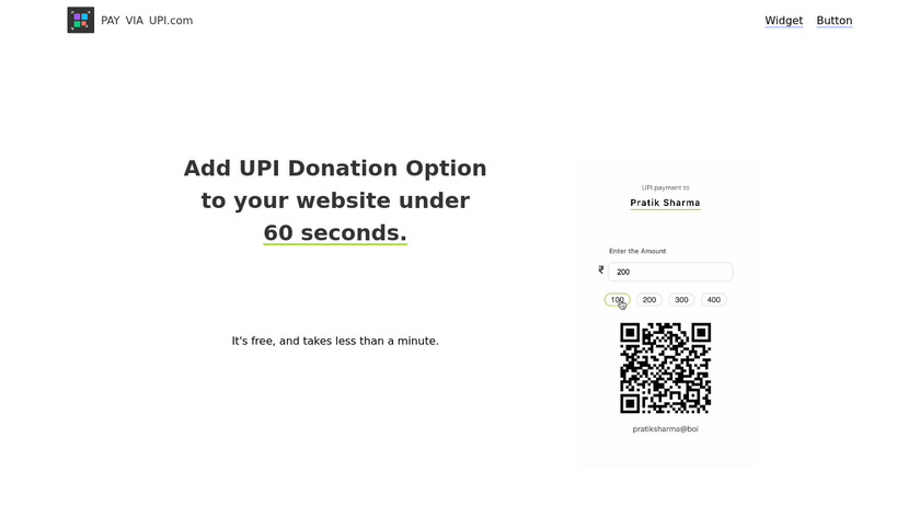 Pay Via UPI Landing Page
