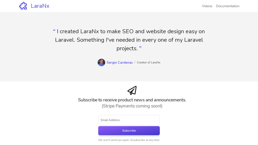LaraNx Landing Page