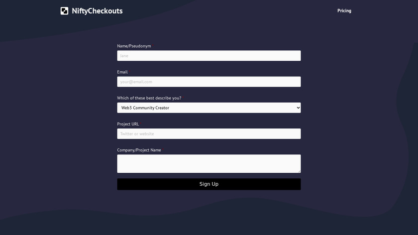 NiftyCheckout.xyz Landing Page