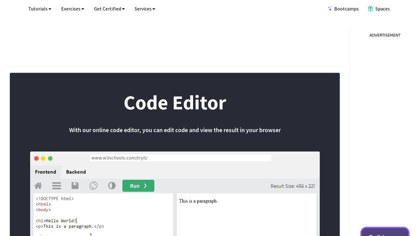 TryIt Editor Landing Page