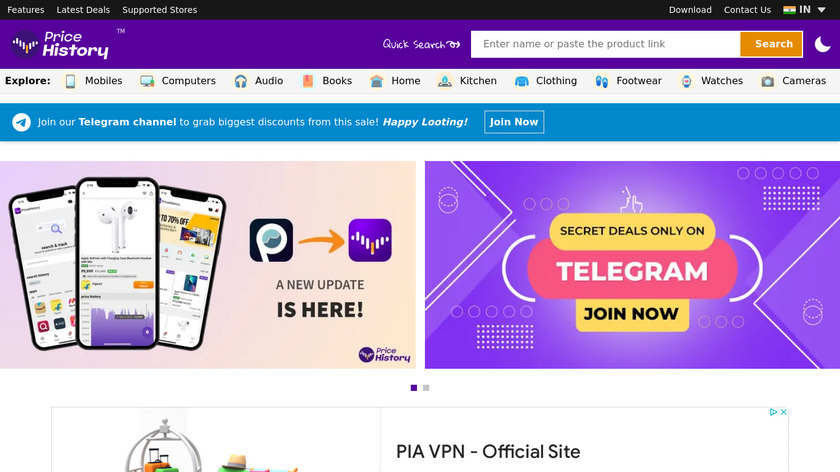 PriceHistory.in Landing Page