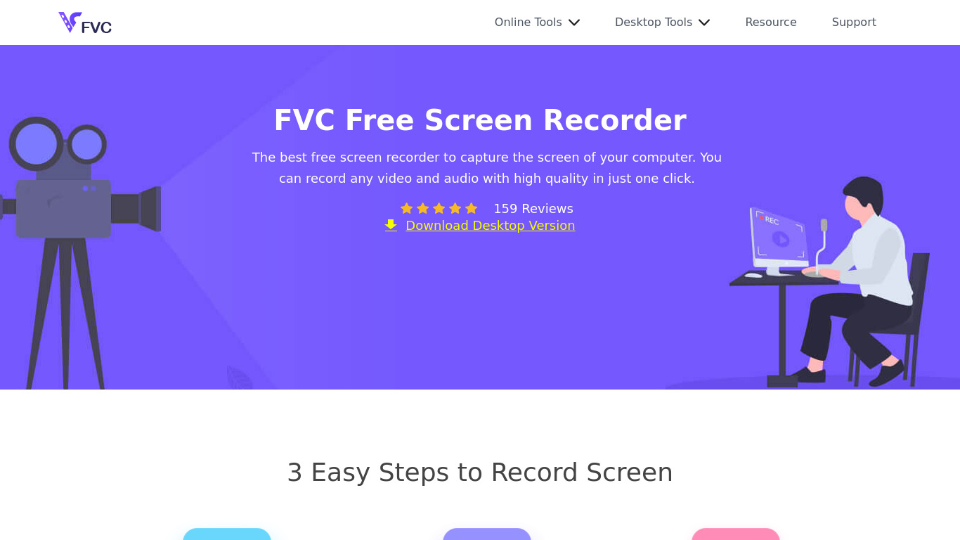 FVC Free Screen Recorder Landing page