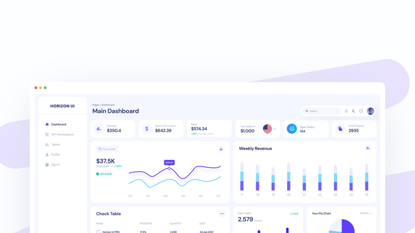 Horizon UI Landing Page