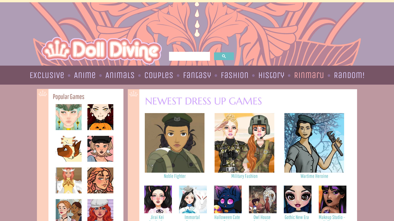 Doll Divine Landing page