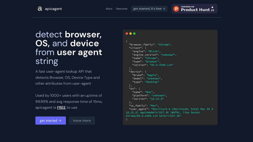 APIC Agent Landing Page