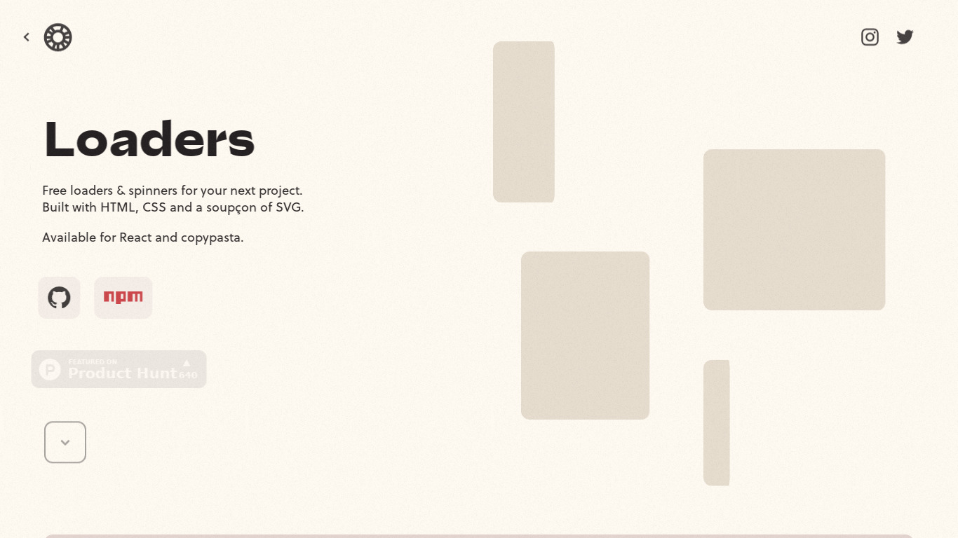 Loaders Landing page