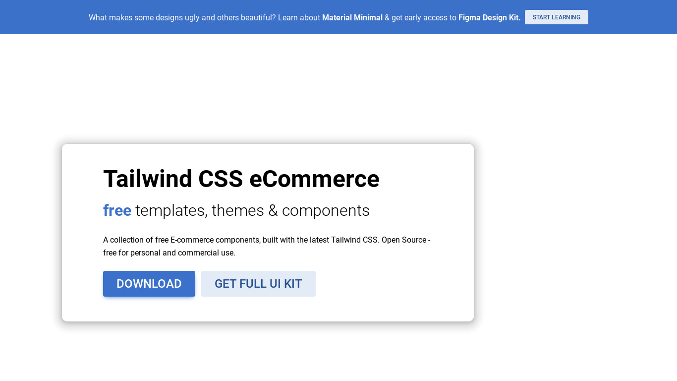 Tailwind for E-Commerce Landing page