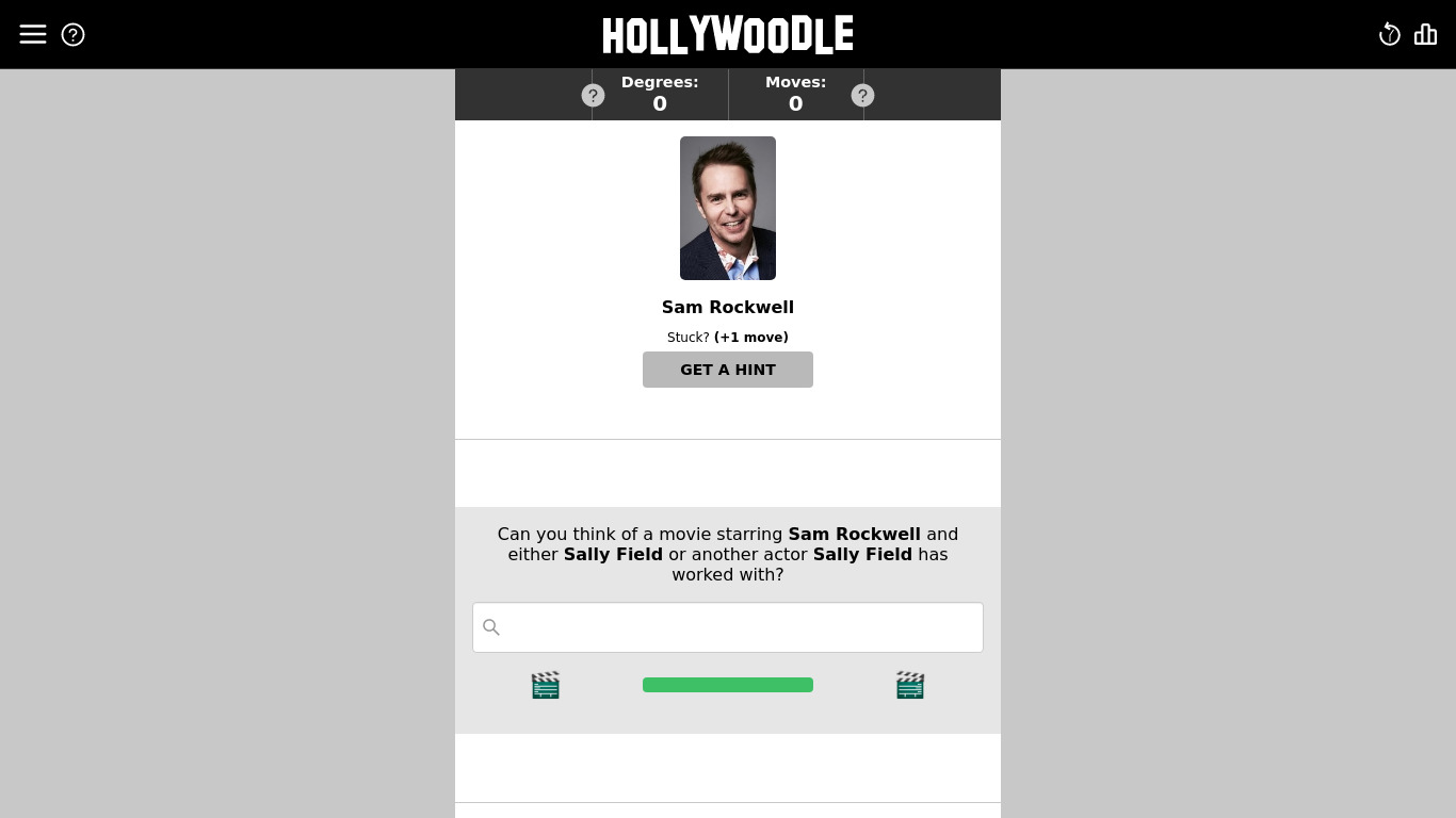 Hollywoodle Landing page