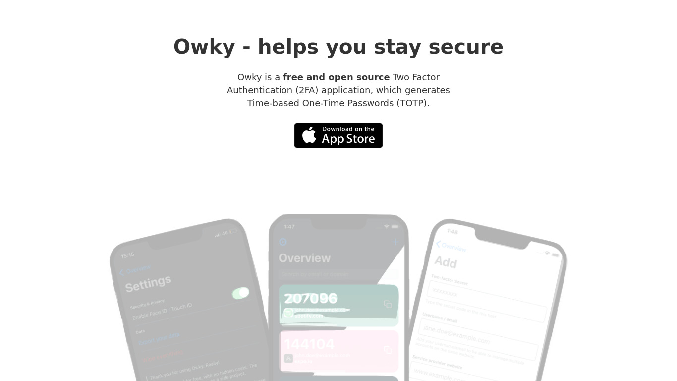 Owky Landing page