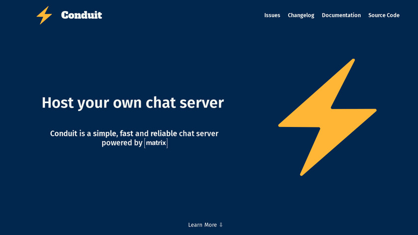 Conduit Chat Server Landing Page