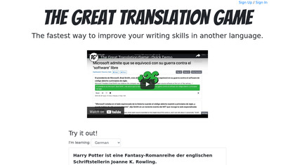 The Great Translation Game image