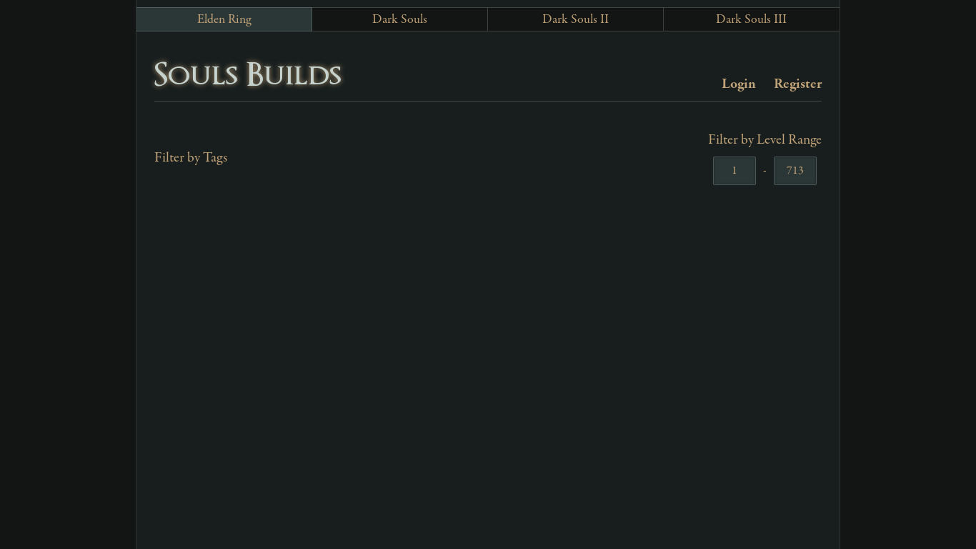 Souls Builds Landing page