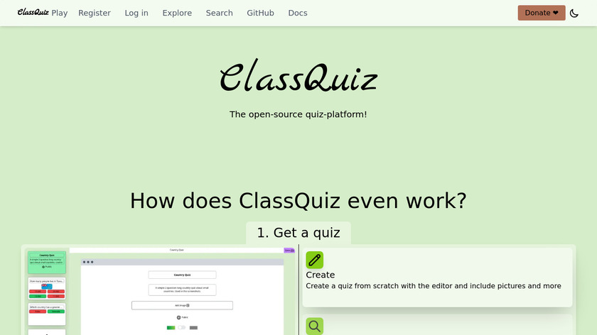 ClassQuiz Landing Page