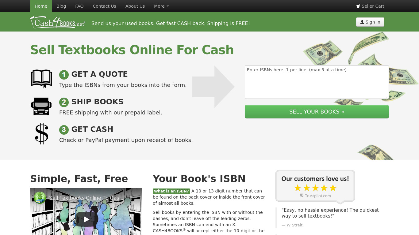 Cash4Books.net Landing page