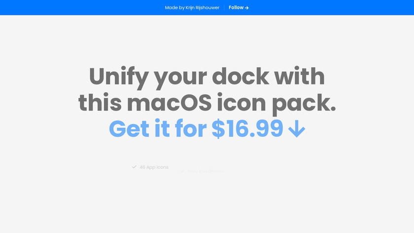 Custom macOS icon pack Landing Page
