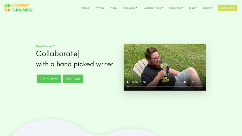 Content Cucumber Landing Page