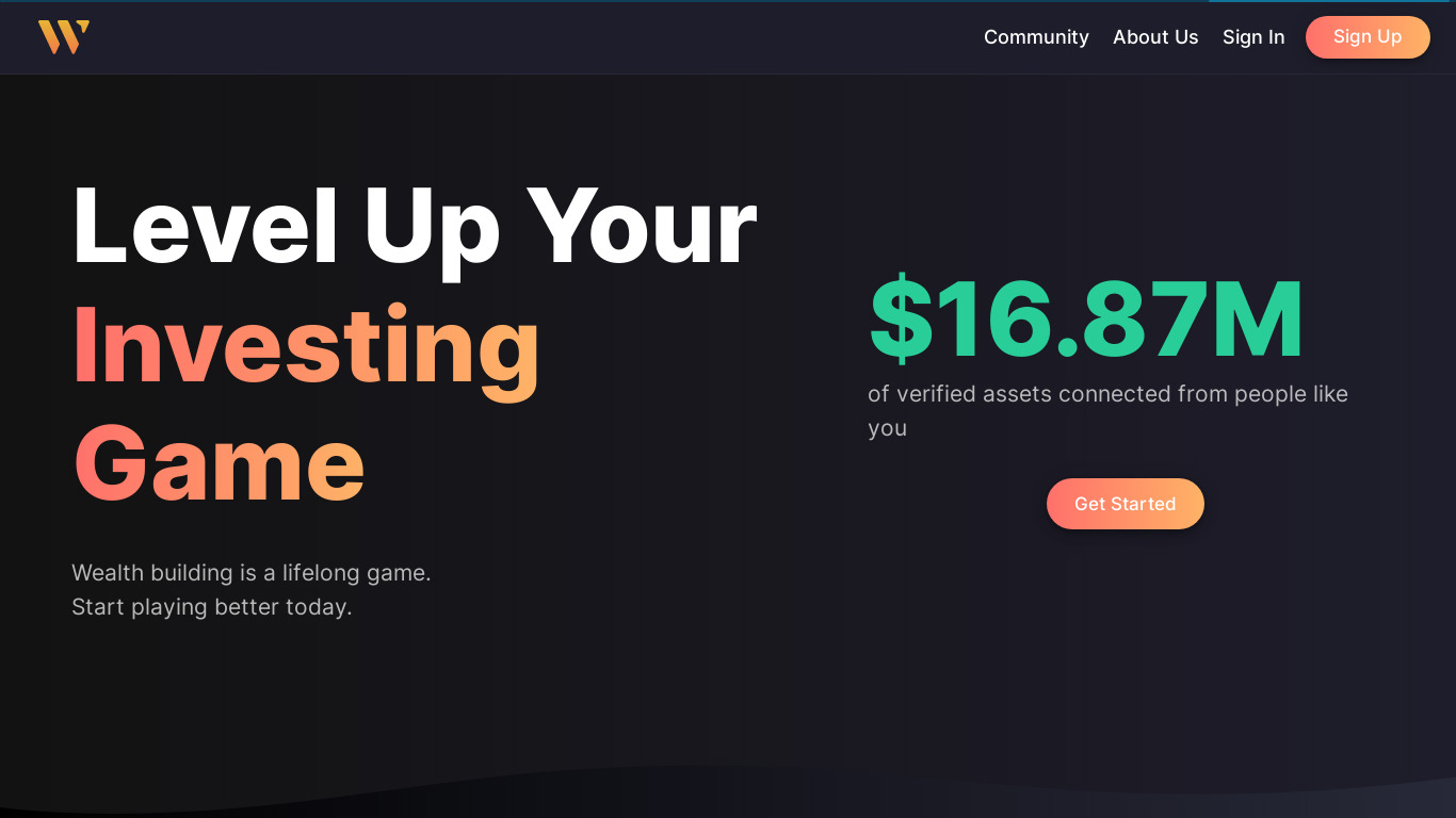Wealthly Landing page