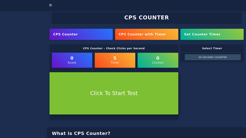 CPSCounter.info Landing Page