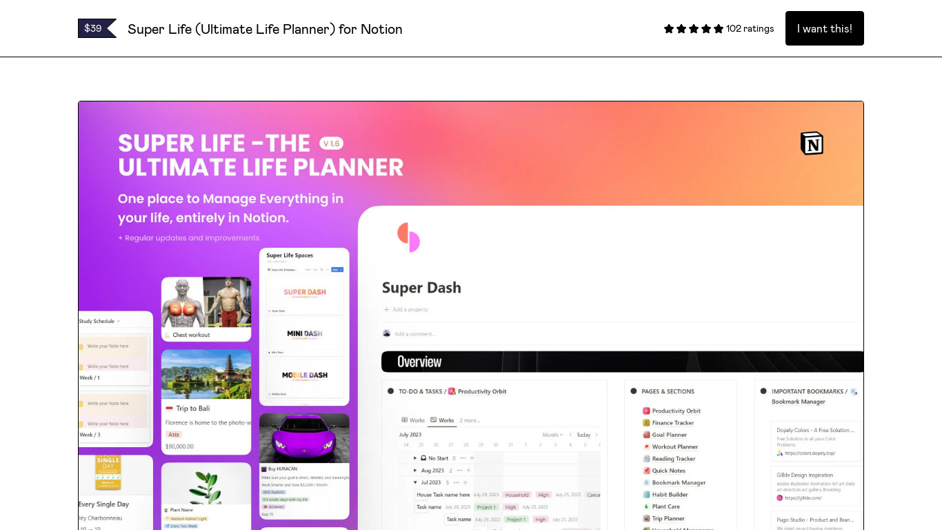 Ultimate Life Planner Landing page
