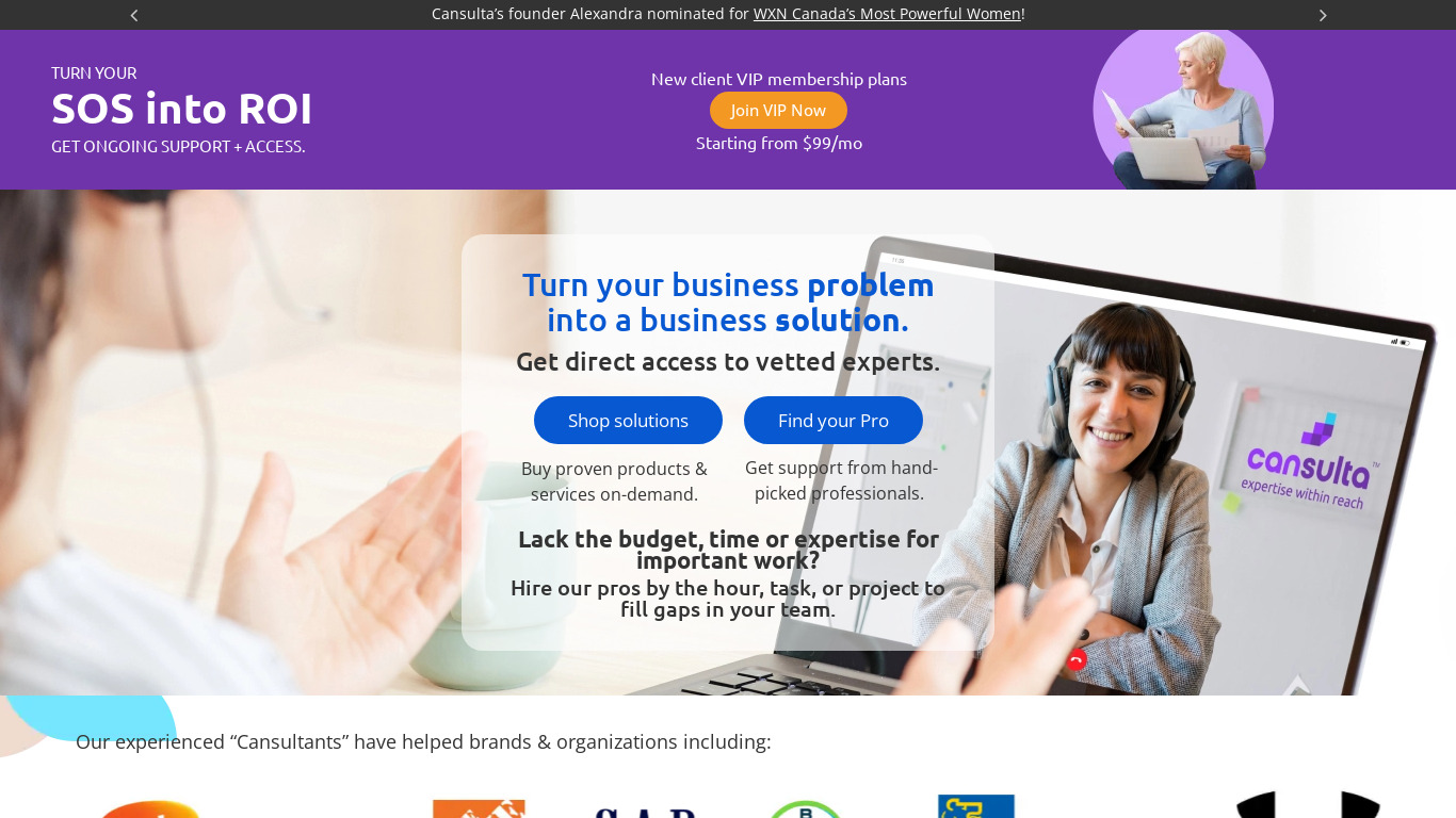 Cansulta Landing page