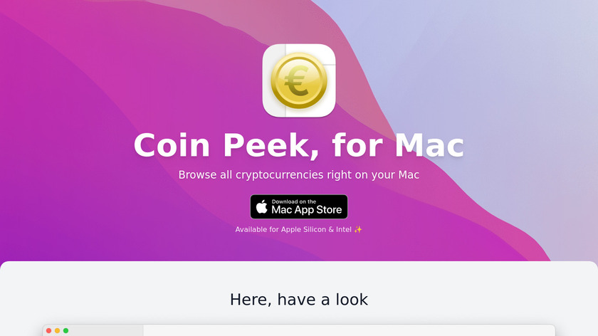 Coin Peek Landing Page