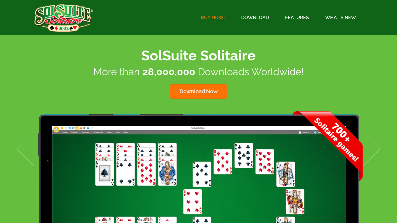 SolSuite Solitaire Landing page