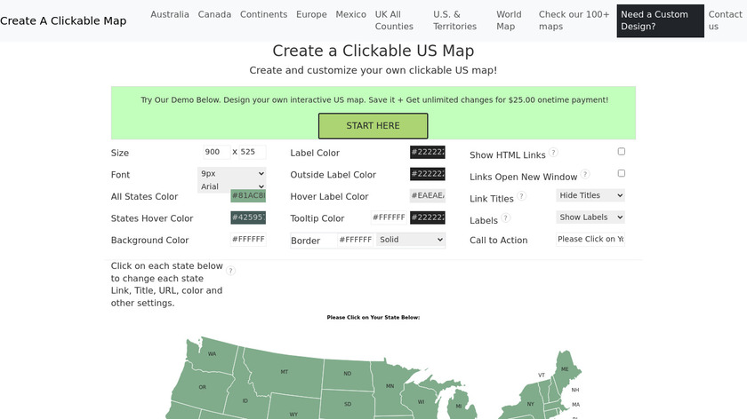 Clickable Map Landing Page