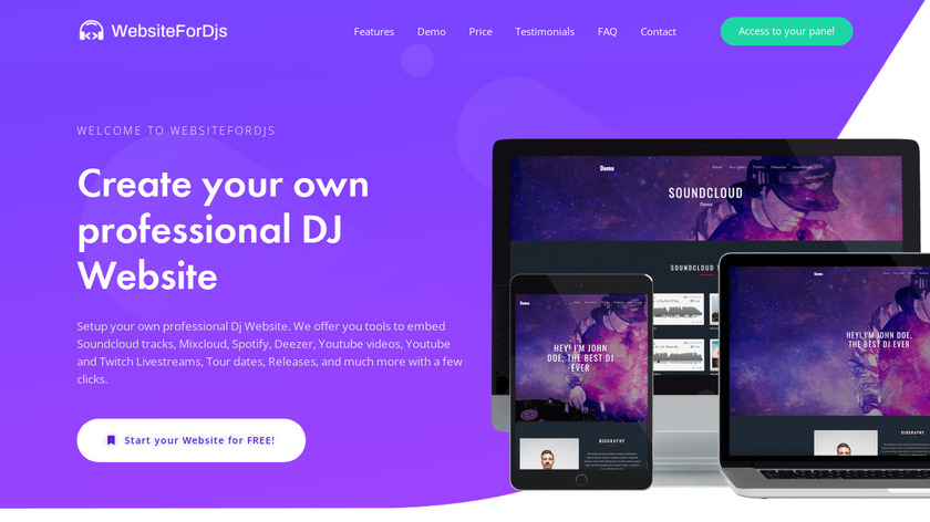WebsiteForDjs Landing Page