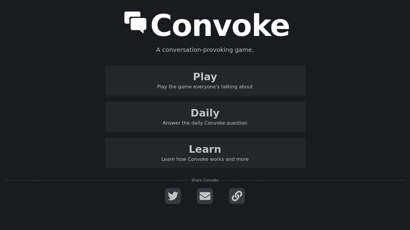 Convoke Landing page