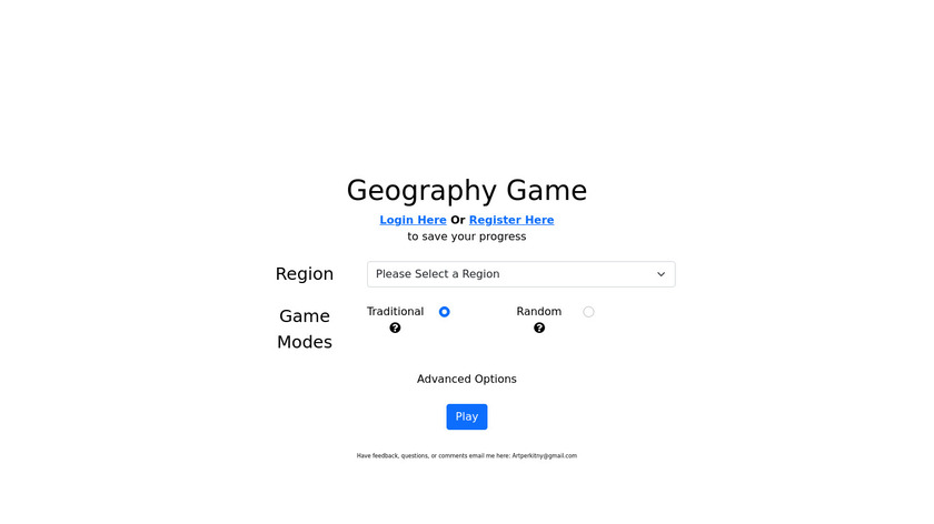 Geography-Game Landing Page